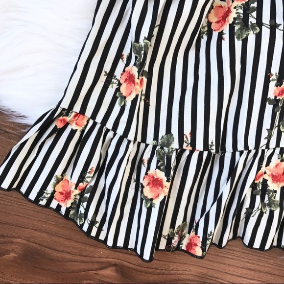 Striped Babydoll Floral Tank - Picture 5 of 8